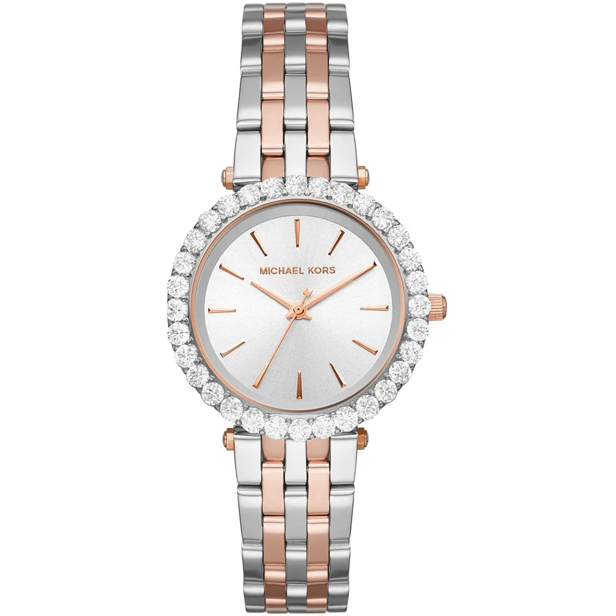 mk4515-michael-kors-watch-women-silver-dial-metal-stainless-steel-rose-gold-two-tone-strap-quartz-battery-analog-three-hand-darci ساعة مايكل كورس للنساء MK4515 - Image 1