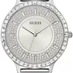 GUESS Dress Watch for Women, Quartz Movement, Analog Display, Silver Stainless Steel Strap-GW0402L1