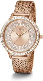 GUESS Dress Watch for Women, Quartz Movement, Analog Display, Rose Gold Stainless Steel Strap-GW0402L3 - Image 3