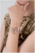GUESS Dress Watch for Women, Quartz Movement, Analog Display, Rose Gold Stainless Steel Strap-GW0402L3 - Image 4