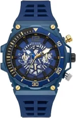 GUESS GW0443G1 Men's Quartz Analogue Watch with Silicone Strap, Blue/Black, One Size, Black Blue, One size - Image 5