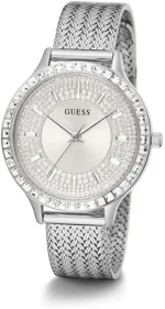 ⁦GUESS Dress Watch for Women, Quartz Movement, Analog Display, Silver Stainless Steel Strap-GW0402L1⁩ - الصورة ⁦2⁩