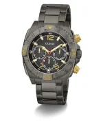 ⁦GUESS Stainless Steel Analog Black Dial Men's Watch-Gw0800G2⁩ - الصورة ⁦5⁩