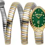 Just Cavalli Signature Snake Womens Stainless Steel Silver & Gold Color Two Tone Watch - JC1L323M0055