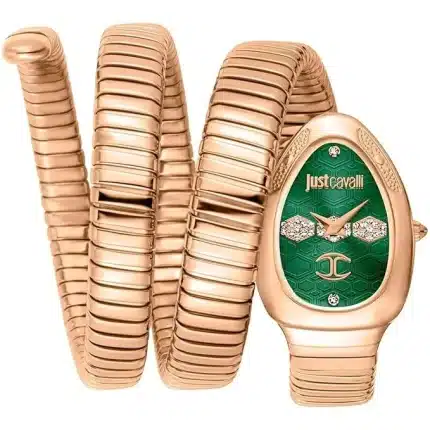 Just Cavalli Women's Dress Analog Watch JC1L232M0045, Bottle Green, Glam, Bottle Green, JC1L232M0045