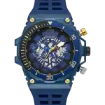 GUESS GW0443G1 Men's Quartz Analogue Watch with Silicone Strap, Blue/Black, One Size, Black Blue, One size