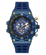 GUESS GW0443G1 Men's Quartz Analogue Watch with Silicone Strap, Blue/Black, One Size, Black Blue, One size