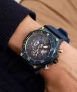 GUESS GW0443G1 Men's Quartz Analogue Watch with Silicone Strap, Blue/Black, One Size, Black Blue, One size - Image 6