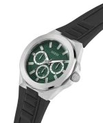 Guess Men's Silicone Watch Black Strap Green Dial GW0799G3 - Image 4