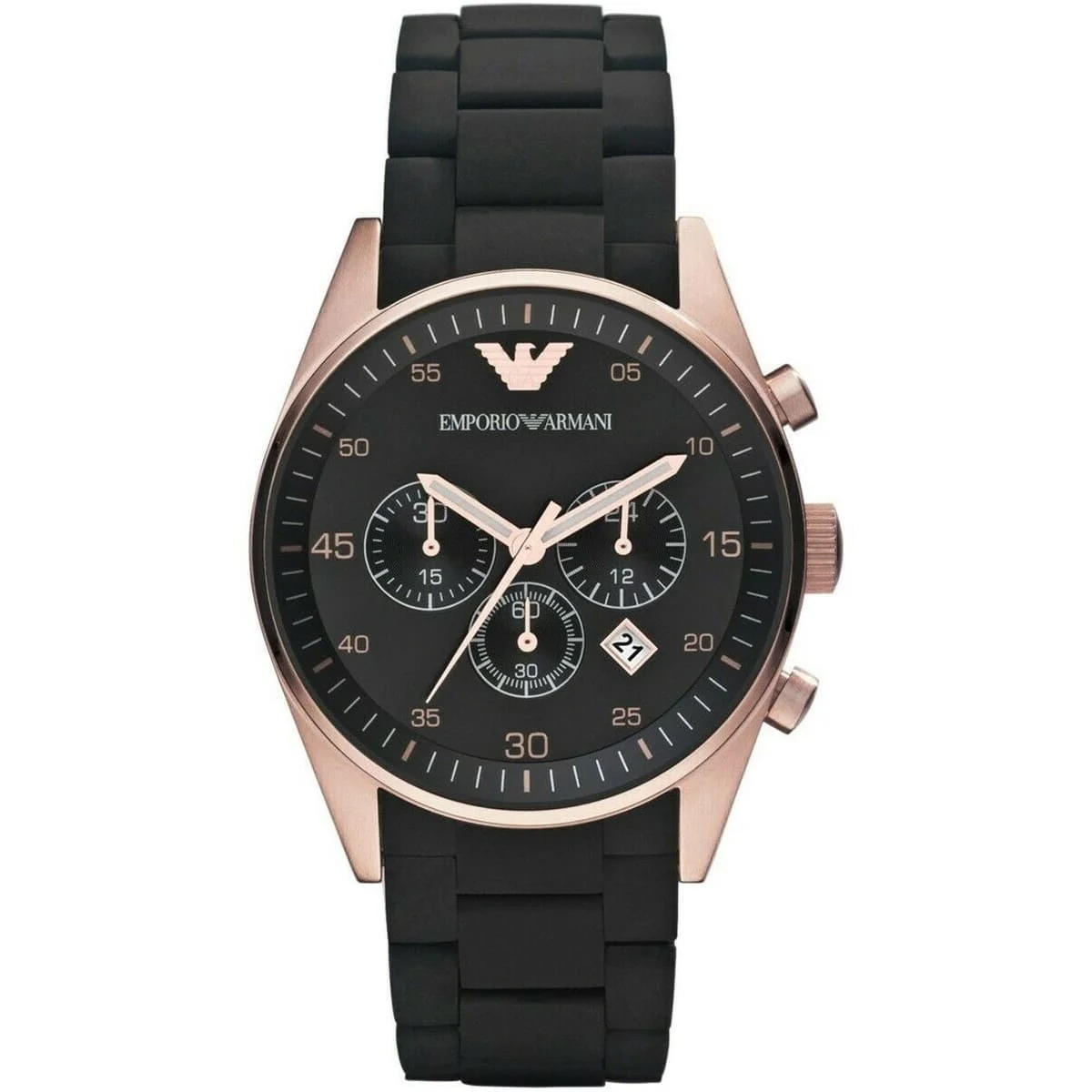 ar5905-emporio-armani-watch-men-black-rubber-metal-stainless-steel-sportivo ساعة امبوريو ارماني للرجال AR5905 - الصورة 1