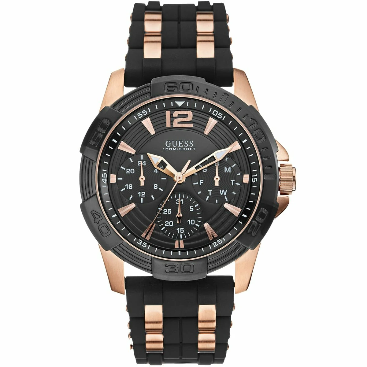 w0366g3 guess watch men black rubber oasis