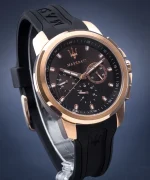 ⁦Maserati SFIDA Chronograph Black Dial Black Rubber Strap Watch For Men - R851123008⁩ - الصورة ⁦4⁩