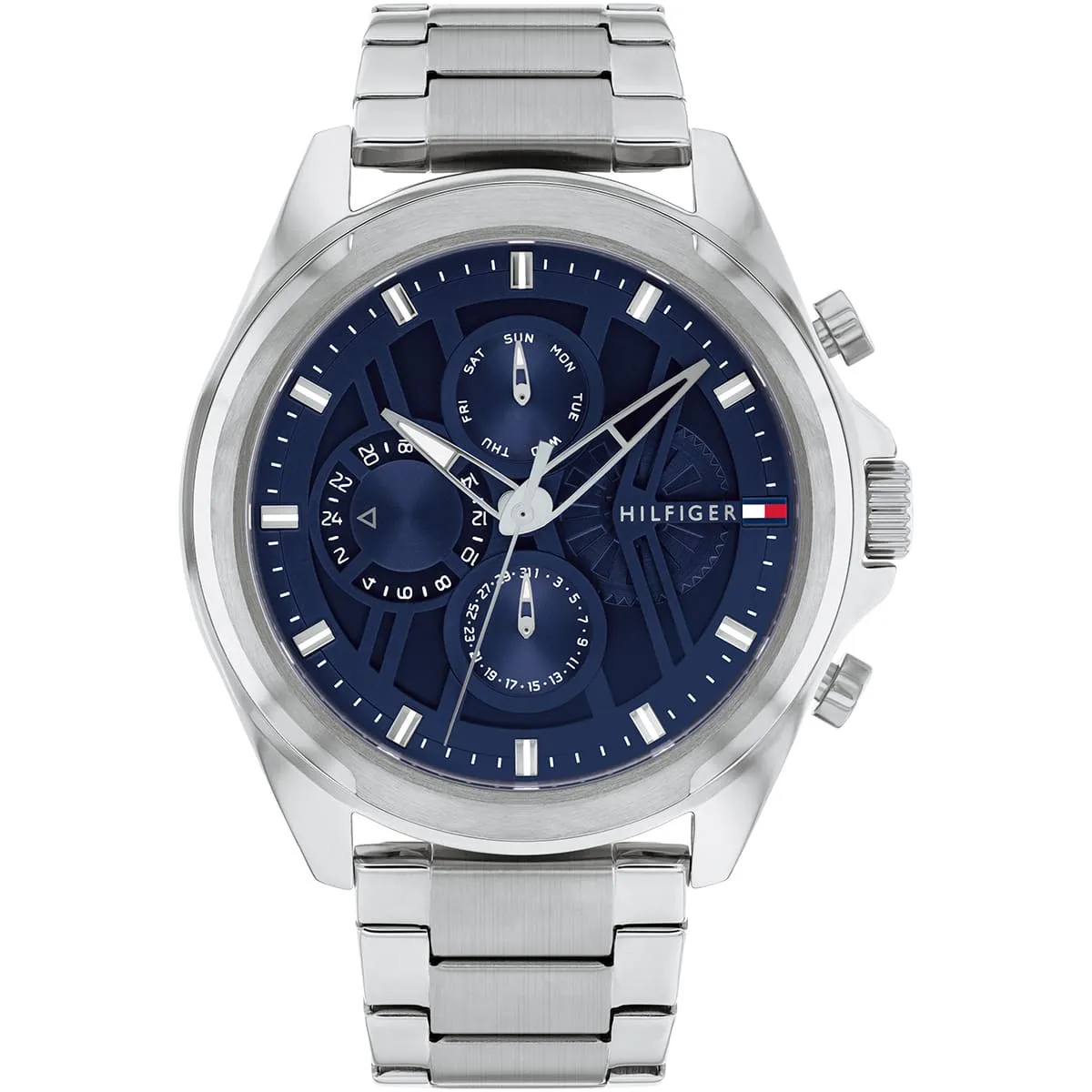 1710656-tommy-hilfiger-watch-men-blue-dial-metal-stainless-steel-silver-strap-quartz-analog-jax Tommy Hilfiger Watch For Men 1710656 - الصورة 1