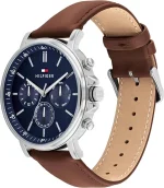 ⁦TOMMY HILFIGER MEN'S NAVY DIAL BROWN LEATHER WATCH - 1710585⁩ - الصورة ⁦4⁩