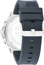 ⁦Tommy Hilfiger 1710687 Men's Multifunction Analogue Quartz Watch with Silicone Strap Storm Blue⁩ - الصورة ⁦2⁩