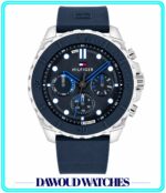 Tommy Hilfiger 1710687 Men's Multifunction Analogue Quartz Watch with Silicone Strap Storm Blue