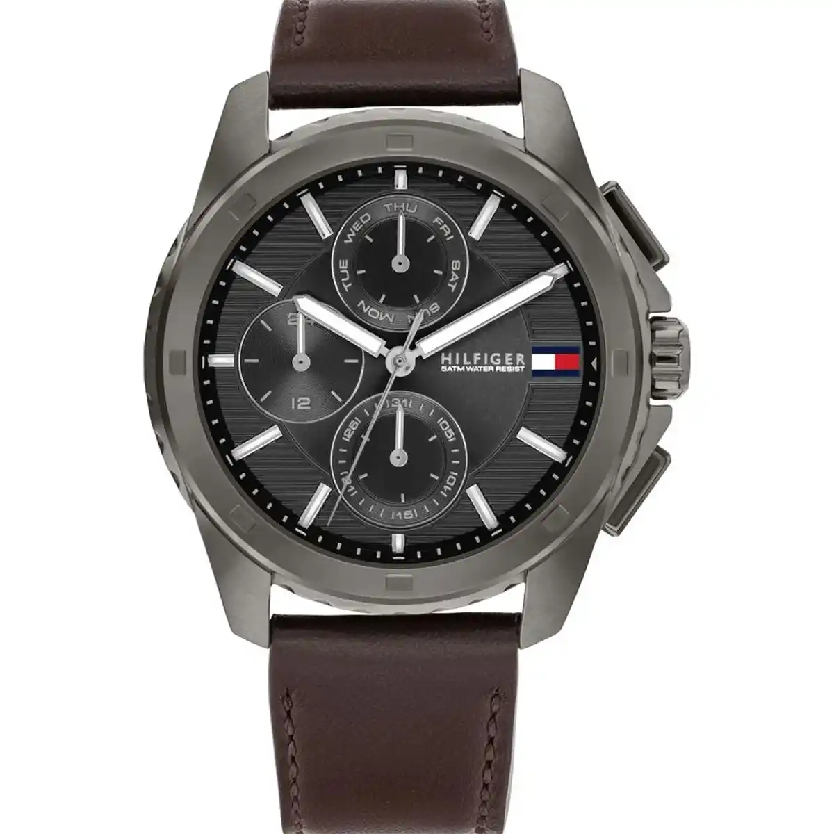 tommy hilfiger men watch 1710623 Walker gray dial brown leather strap egypt