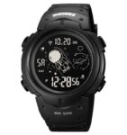 Skmei Men's Digital Sports Watch, Waterproof LED Screen Large Face Military Watches and Heavy Duty Electronic Simple Army Watch with Alarm - 1820, Black, large, Military