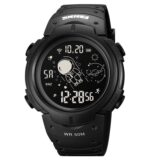 Skmei Men's Digital Sports Watch, Waterproof LED Screen Large Face Military Watches and Heavy Duty Electronic Simple Army Watch with Alarm - 1820, Black, large, Military