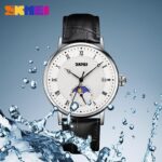 skmei leather analog