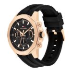 ⁦Tommy Hilfiger LARS MENS BLACK DIAL IONIC PLATED ROSE GOLD STEEL Watch - 1710650, Black⁩ - الصورة ⁦2⁩