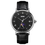 skmei leather analog