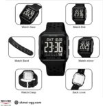 ⁦SKMEI 2440 Digital Sports Watch Tactical Square Design PU Strap Air Holes 5ATM Water Resistant Shock Resistant⁩ - الصورة ⁦3⁩