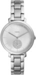 Fossil jacqueline women's silver dial three-hand stainless steel watch - es4437