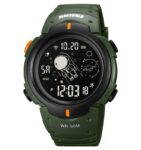 Skmei digital wrist watch kids,boys sports waterproof led military digital watch casual electronic analog quartz wrist watches army for children, green+black, strap