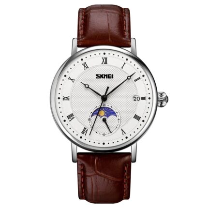 skmei leather analog