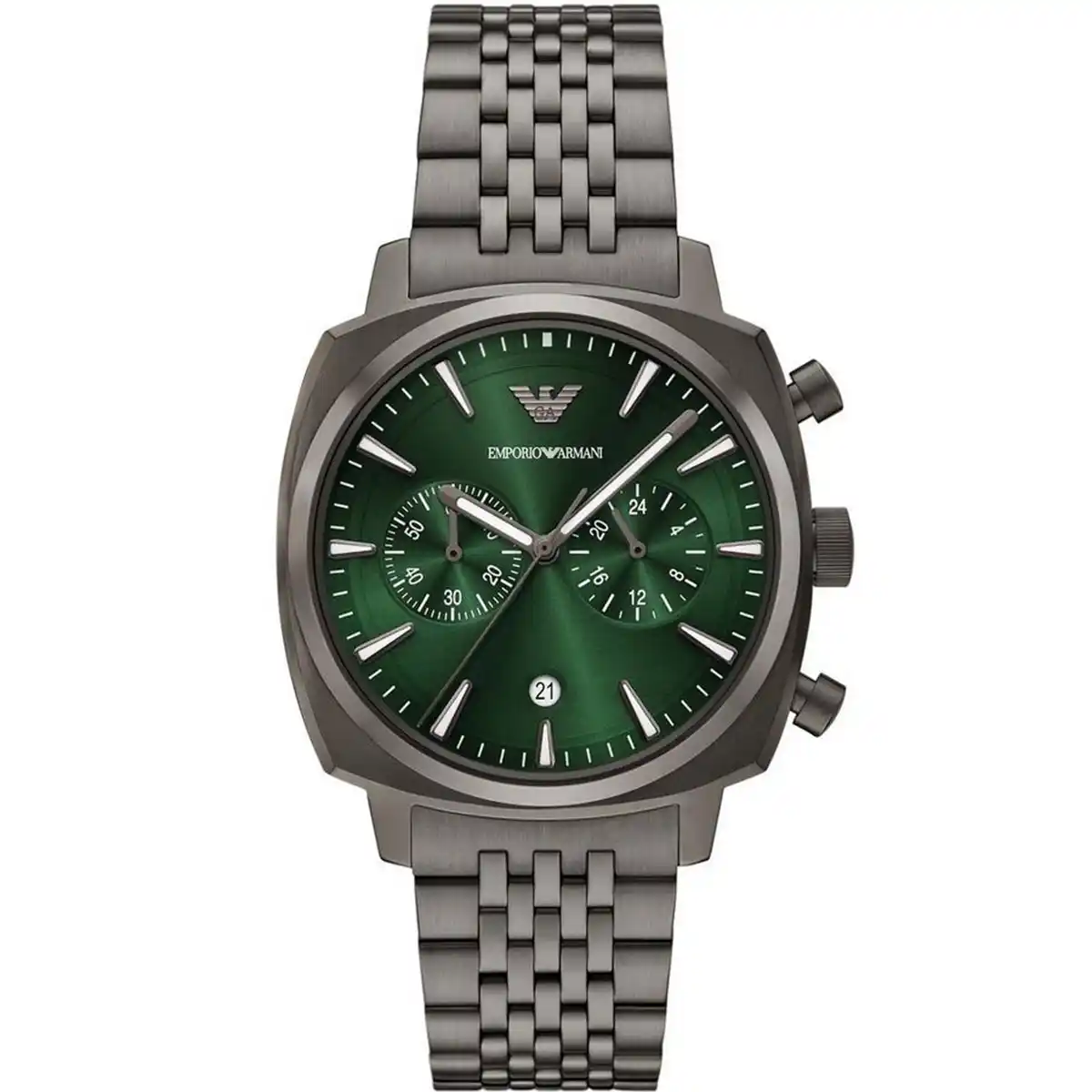 emporio armani 40mm chronograph mens watch ar11689 40 mm green dial grey metal strap egypt