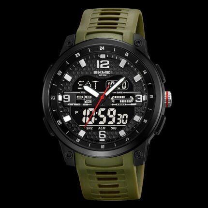 SKMEI Men's 2401 Tactical Sports Watch, Dual Hand Digital Display, 50M Water Resistant, Alarm and Timer